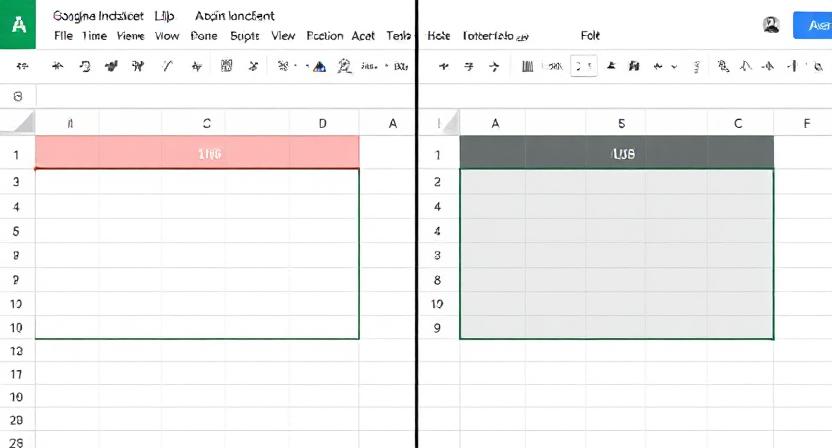 Google Sheets view showing difference between merged and unmerged cells.