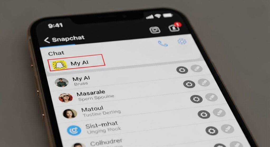 Snapchat My AI pinned at the top of chat list