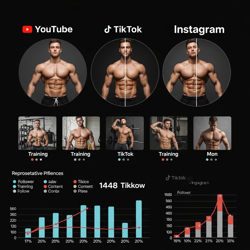 Comparison of man body on Tiktok,Youtube,