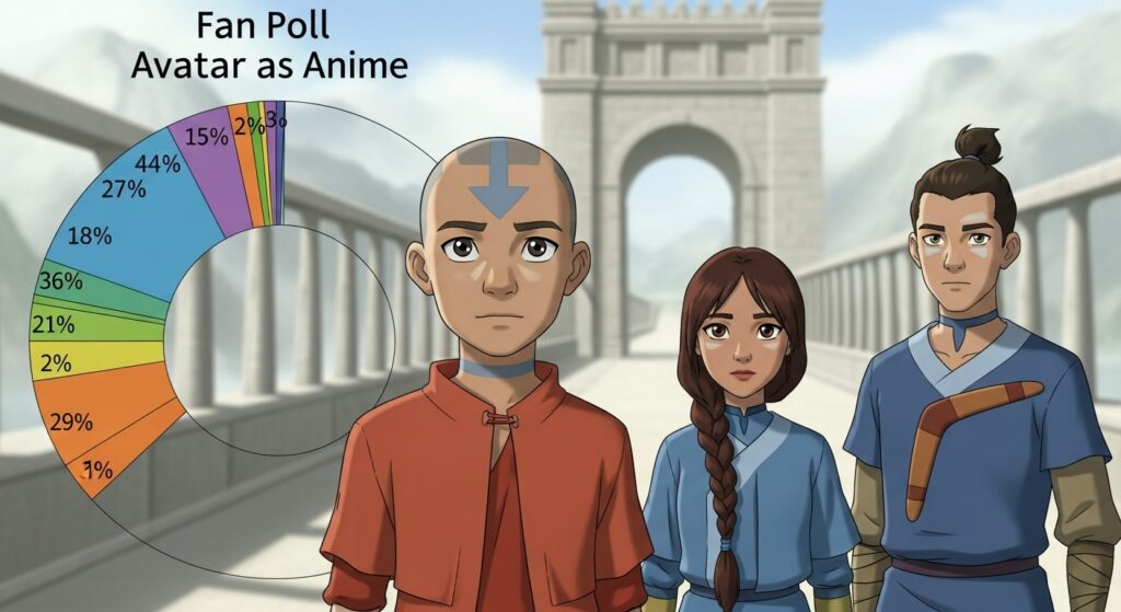 Pie chart showing fan opinions on whether Avatar is anime.