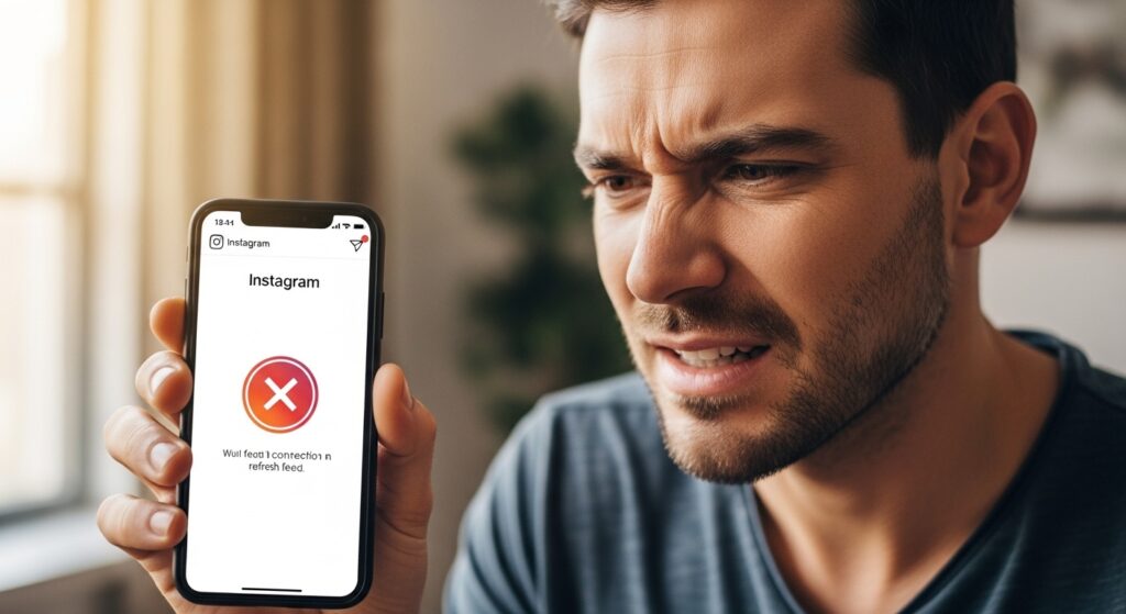 Man seeing his Instagram account disabled error message.