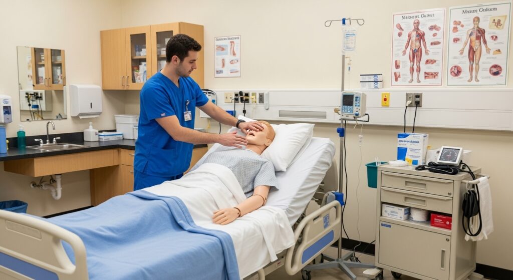Accelerated program student during clinical training.