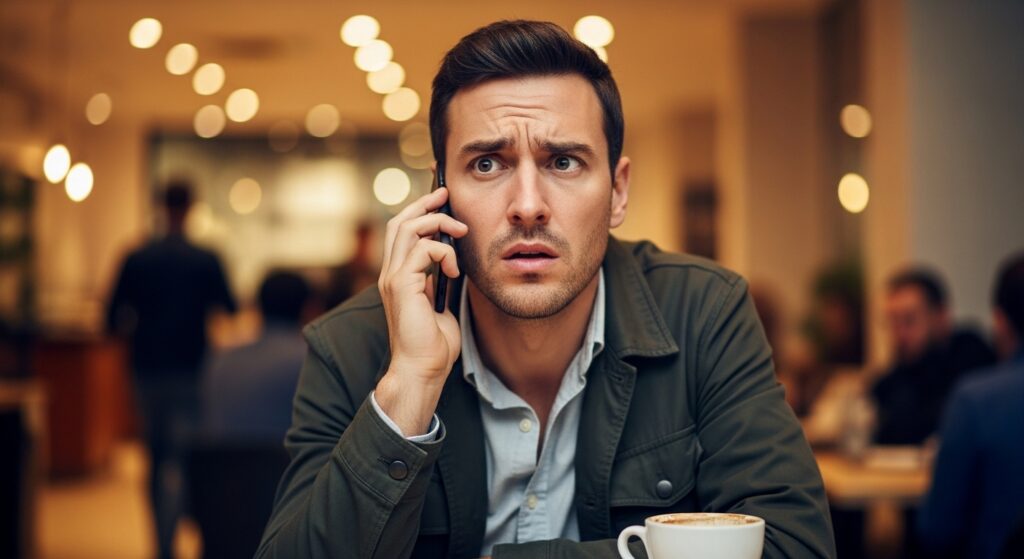 Man checking Ufone SIM number on mobile")