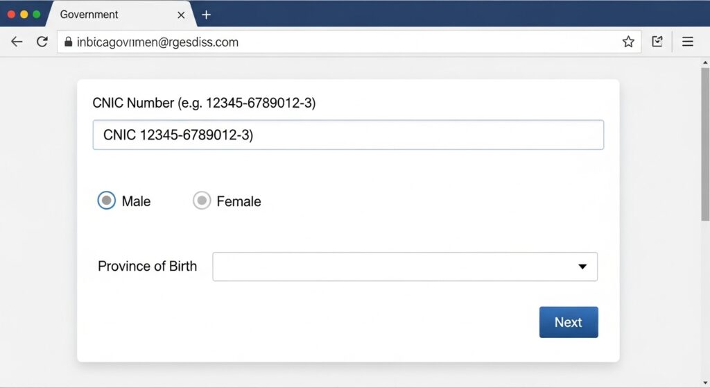 "BISP 8171 portal CNIC entry form")