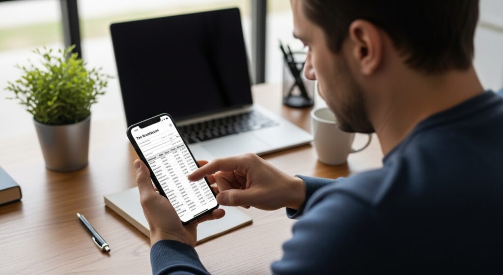 PTA calculator representing a tax breakdown for a mobile phone.