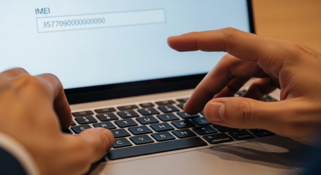 Man entering IMEI on PTA tax calculator
